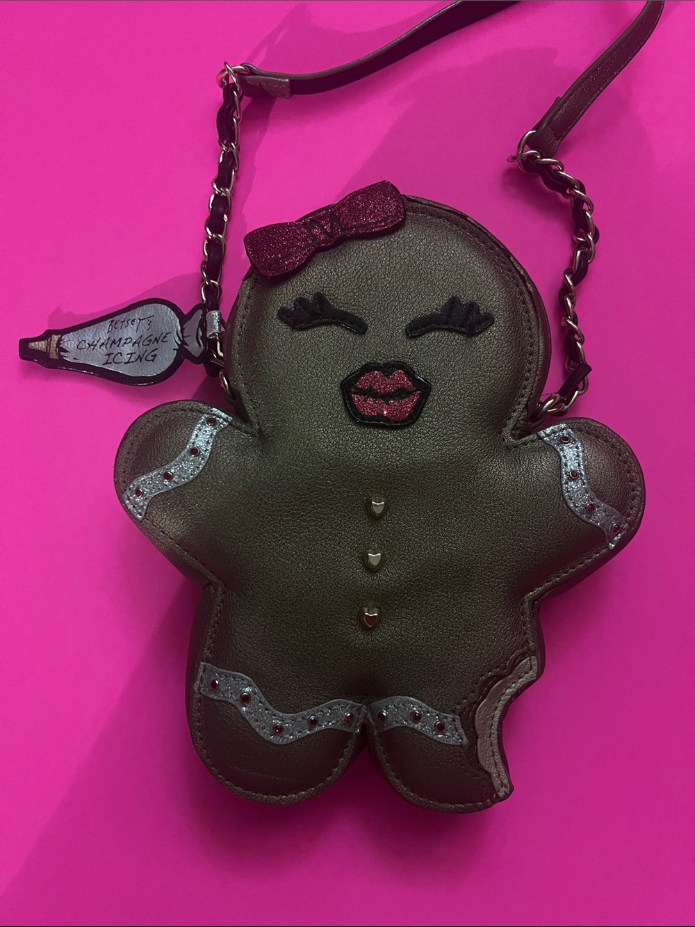 Betsey Johnson Gingerbread Crossbody Bag in Shimmer Brown